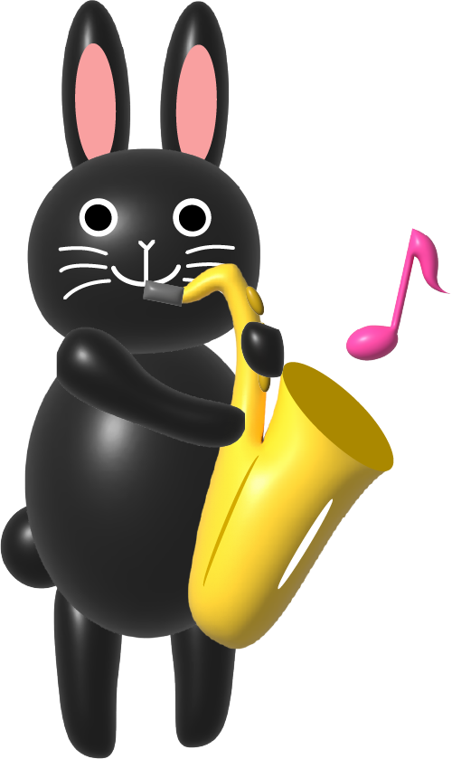 楽器を演奏するウサギのイラスト